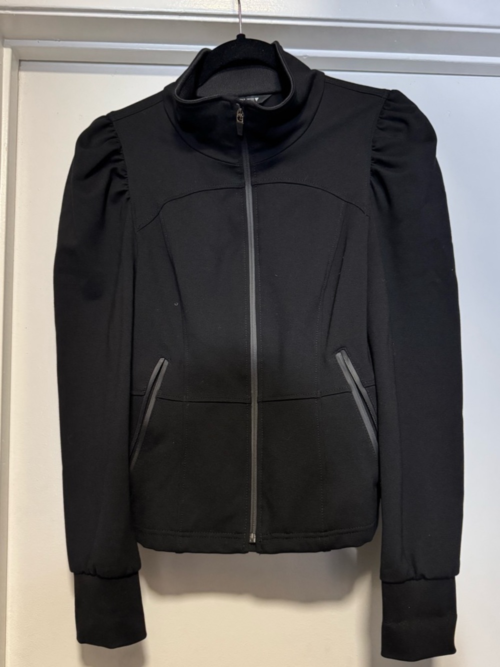 Zara Zip Up with Puff Sleeves